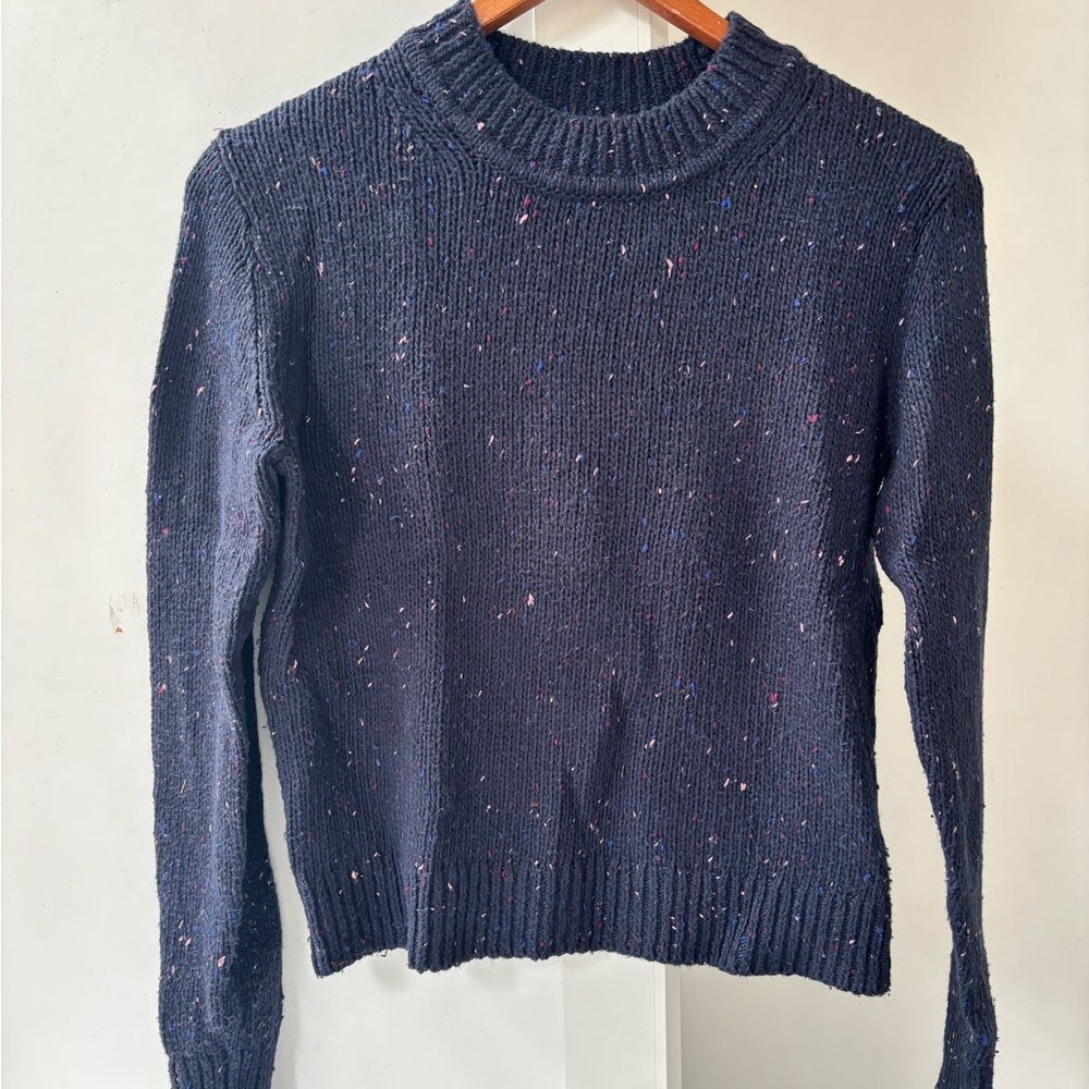 Banana Republic Speckled Navy Crew Neck Sweater